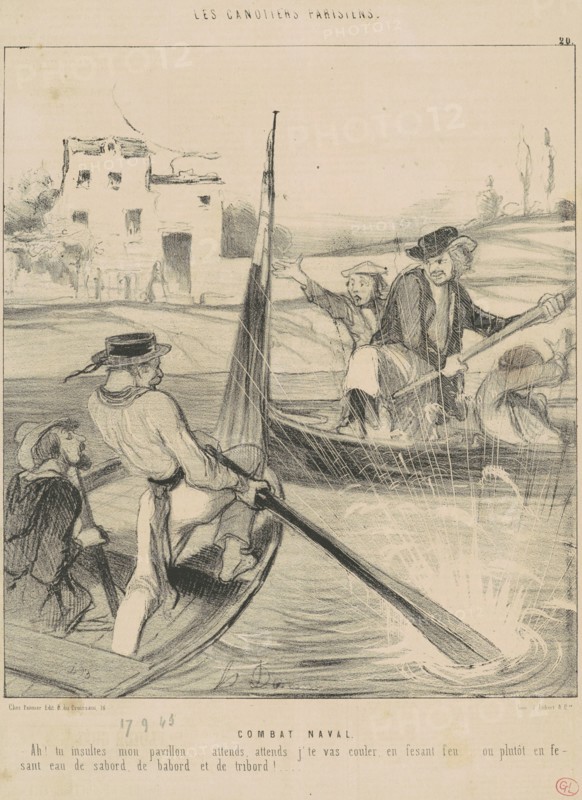 Combat Naval, 19th century. Creator: Honore Daumier.