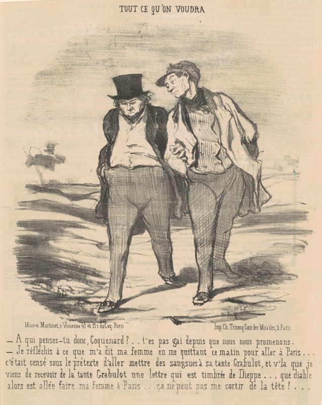 A qui penses-tu donc, coquenard? ..., 19th century. Creator: Honore Daumier.