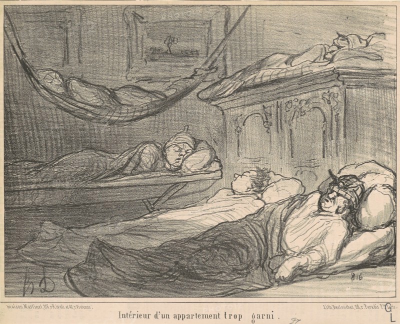 L'Interieur d'un appartement trop garni..., 19th century. Creator: Honore Daumier.