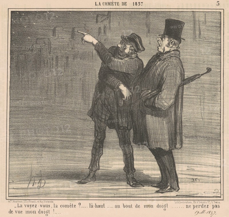 La voyez-vous la comète? ... La-haut ..., 19th century. Creator: Honore Daumier.