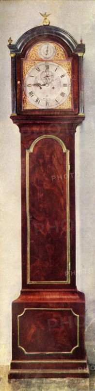 'Long-Case Clocks of the Eighteenth Century - Twelve-inch arch dial clock in Mahogany case', 1947. Creator: Unknown.