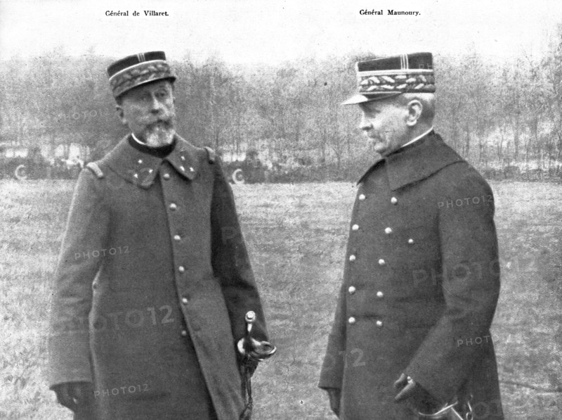 ''Deux Generaux atteints par la meme balle, le 12 mars 1915', 1915. Creator: Unknown.