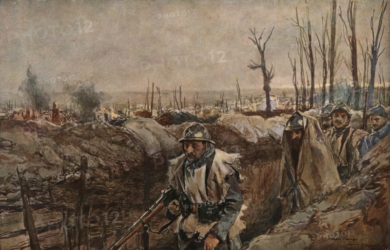 'Tranchee dans le village de Souchez', 1915 (1924). Creator: Francois Flameng.