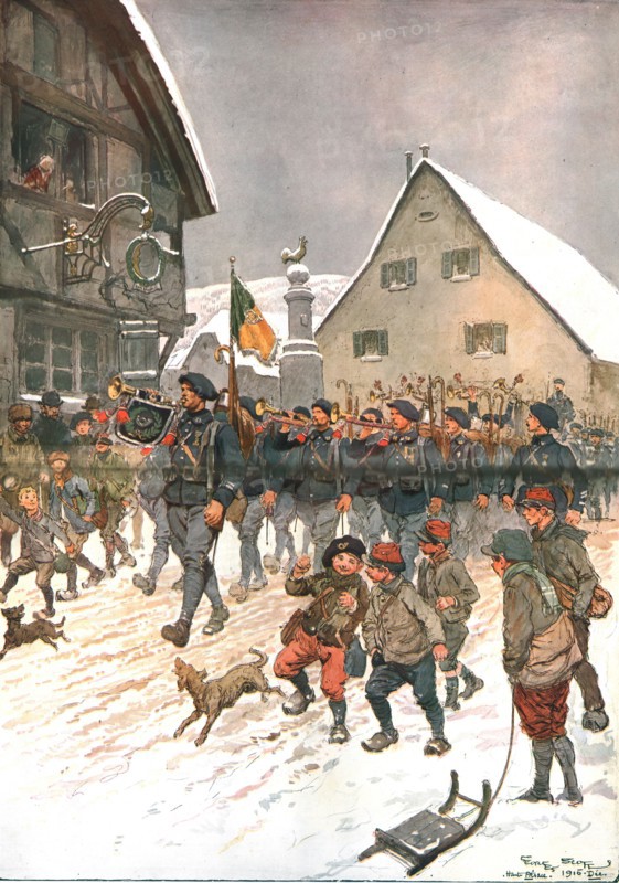 ''Nos chasseurs en Haute-Alsace (Saint-Amarin)', 1915 Creator: Georges Bertin Scott.