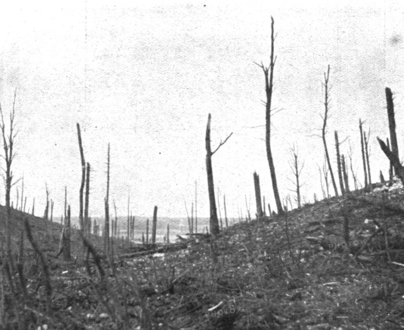 ''Le Champ de Bataille; La debouche du ravin de la Caillette', 1916 (1924) Creator: Unknown.