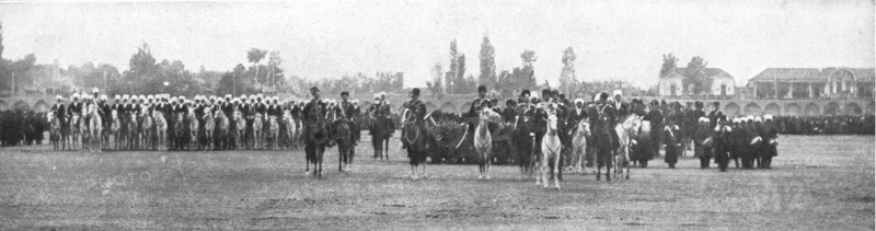'Les Russes en perse et en armenie; Les 'Cosaques' du shah alignes le 8 janvier 1916..., (1924) Creator: Unknown.