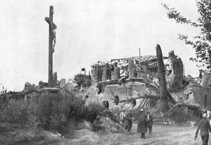 ''A sucrerie de dompierre; Un des plus tragiques du champ de bataille de la Somme', 1916 (1924) Creator: Unknown.