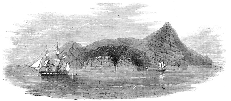 Pitcairn's Island - sketched from H.M.S. "Amphitheatre", 1856.  Creator: Unknown.