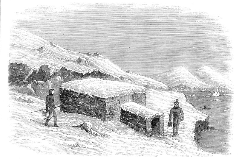 Exterior of a Greenlander's Hut, 1856.  Creator: Unknown.