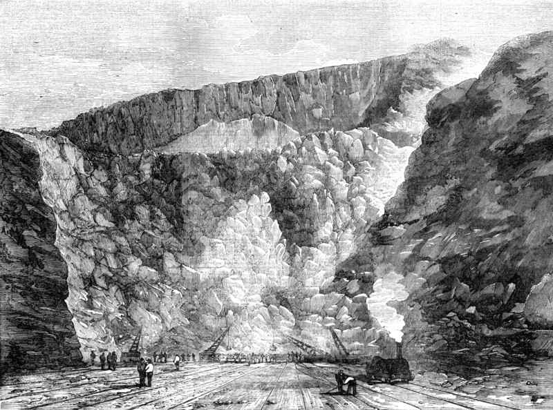 Results of the Great Blasting Operation at Holyhead, North Wales, 1856.  Creator: Unknown.