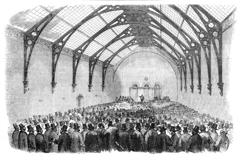 Boston Election - Meeting in the Corn Exchange, 1856.  Creator: Unknown.