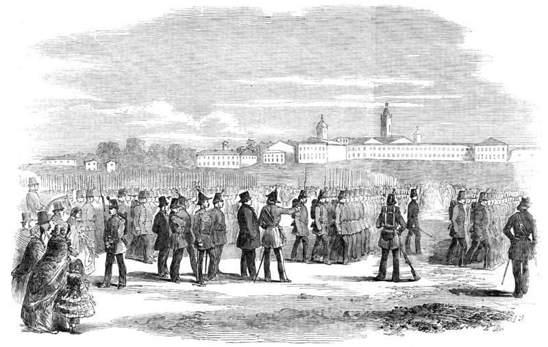 Review of the British-Italian Legion, at Novara, 1856.  Creator: Unknown.