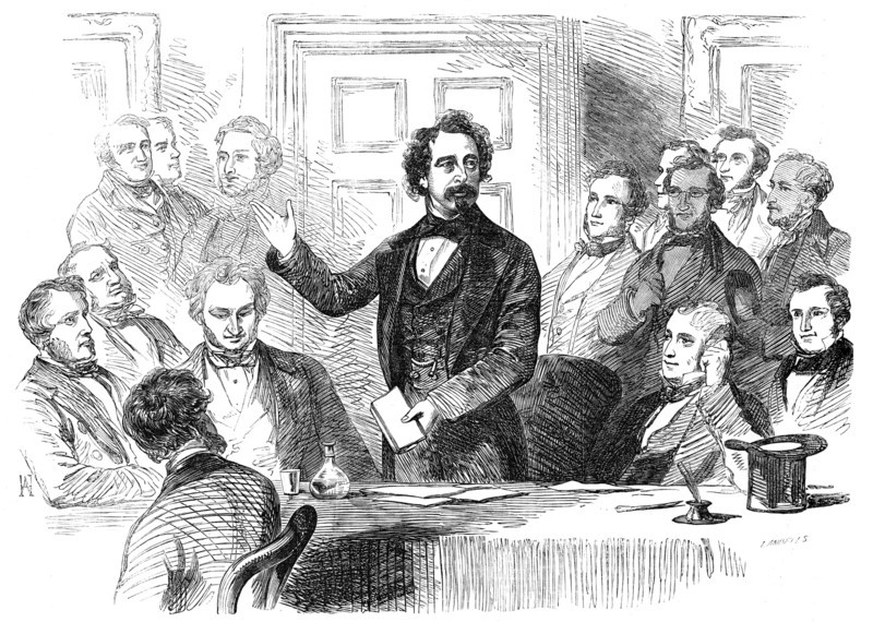 The Dulwich College Charity Meeting at the Adelphi Theatre, 1856.  Creator: Unknown.