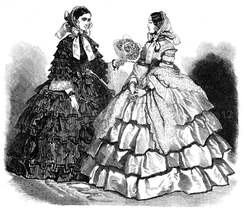Paris Fashions for April, 1856.  Creator: Unknown.