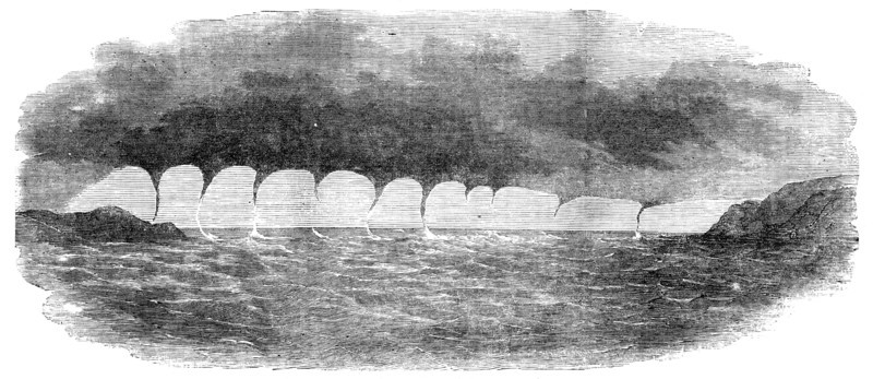 Waterspouts seen off Malta, 1856.  Creator: Unknown.