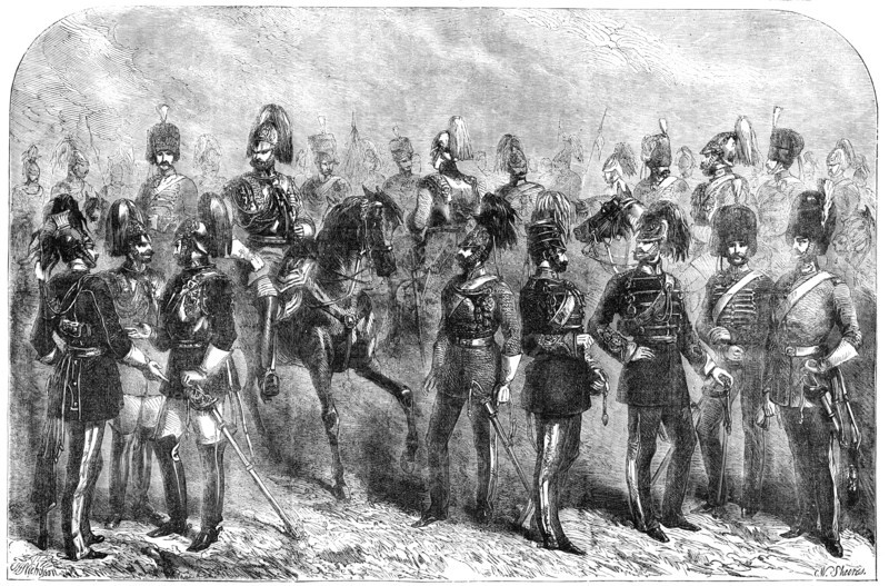New Uniforms of the British Cavalry, 1856.  Creator: Charles William Sheeres.