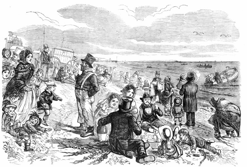 Eight Hours at the Sea-Side - drawn by John Leech, 1856.  Creator: Unknown.