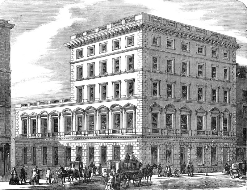 Improved London Street Architecture: No. 184, Strand, 1856.  Creator: Unknown.