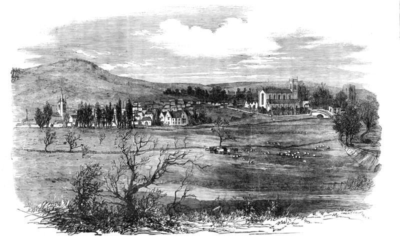 Rugeley - sketched from the Railway, 1856.  Creator: Unknown.