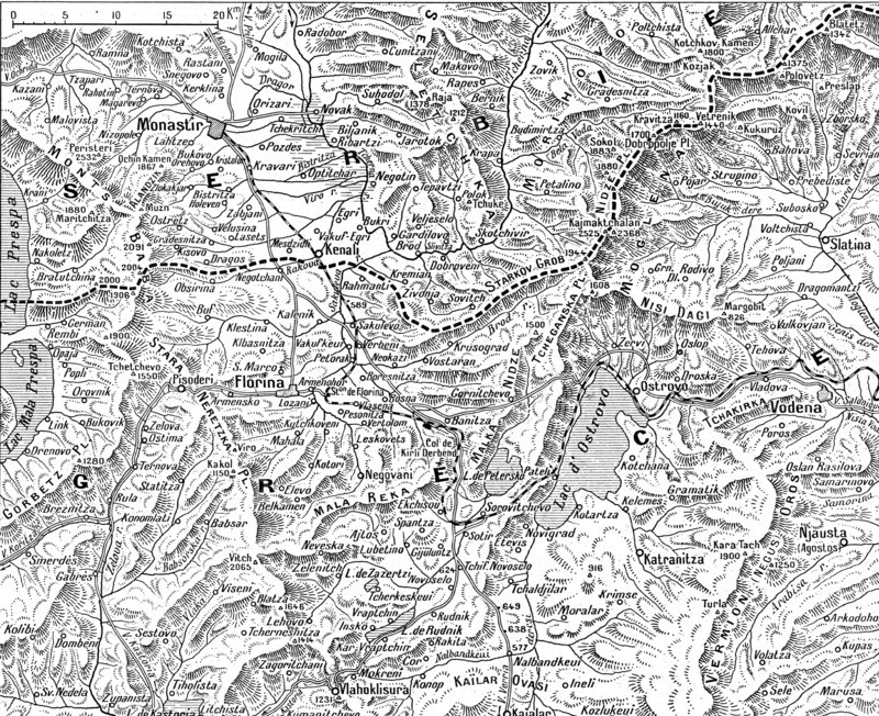 'Frontiere greco-serbe; terrain ou s'est deployee l'offensive de septembre a la frontiere..., 1916. Creator: Unknown.