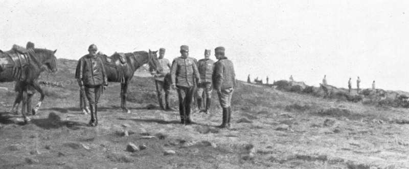 'Autour de la bataille du Kaimaktchalan; le general Vasitch, commandant la 111e armee serbe, visite  Creator: Vladimir Betzitch.