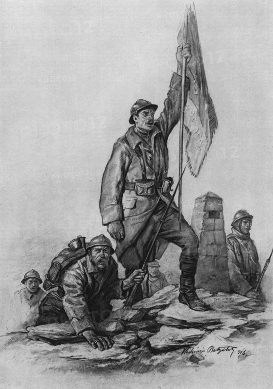'Le retour des Serbes en Serbie; le 30 septembre 1916, les soldats de la troisieme armee..., 1916. Creator: Vladimir Betzitch.