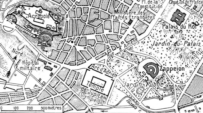 'Athenes vue en avion; Plan correspondant a la photographie ci-dessous', 1916. Creator: Unknown.