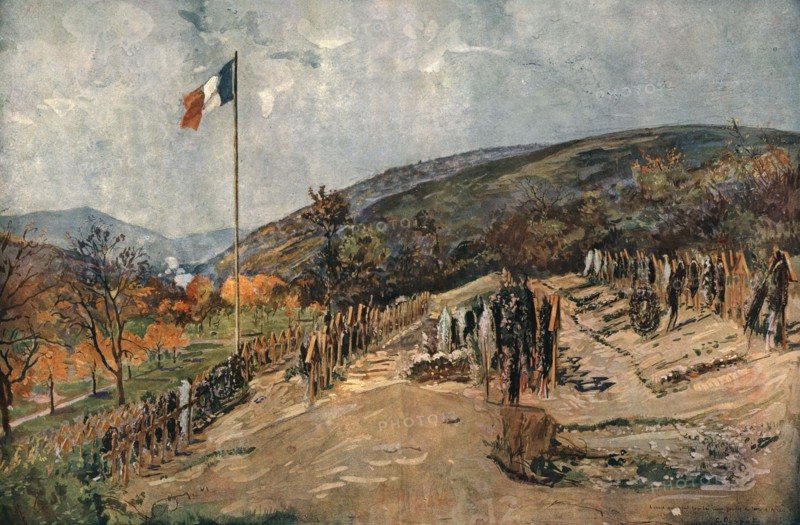 'Le cimetiere de Moosch', 1916. Creator: Charles-Jules Duvent.