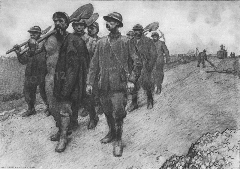 'Les peperes de la route', 1916. Creator: Georges Leroux.