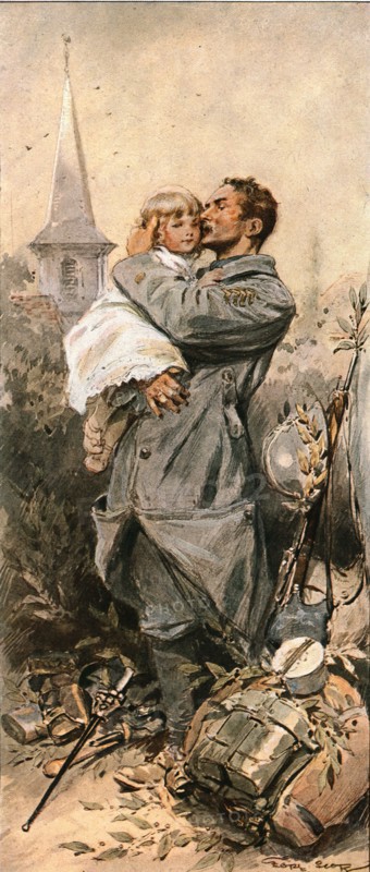 'Les transformations du fantassin Francais pendant la guerre', 1917. Creator: Georges Bertin Scott.