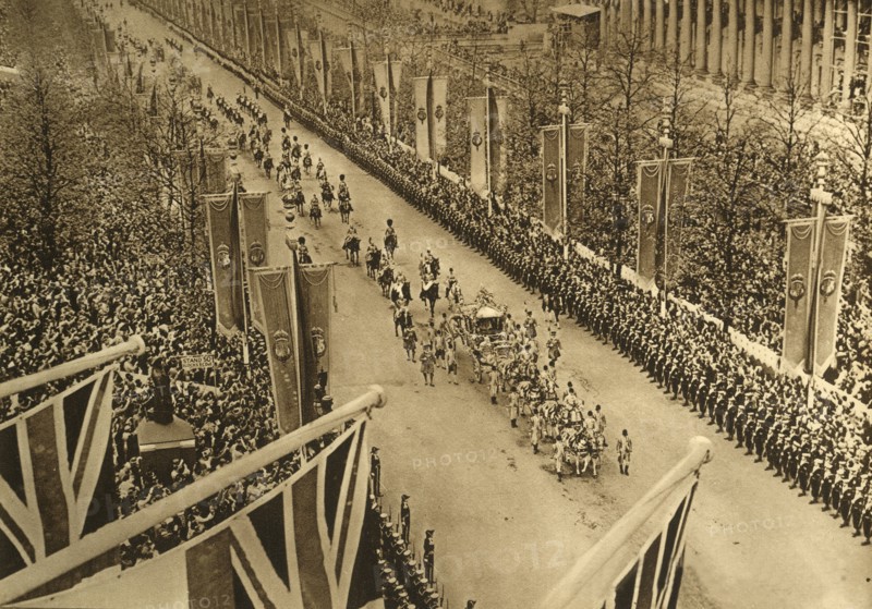 'The Coronation Procession in The Mall', 1937. Creator: Photochrom Co Ltd of London.
