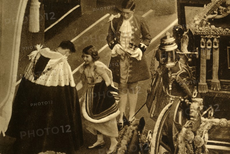 'Princess Elizabeth Arriving at Westminster Abbey', 1937. Creator: Photochrom Co Ltd of London.