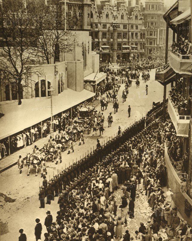 'The King and Queen Leaving Westminster Abbey', 1937. Creator: Photochrom Co Ltd of London.