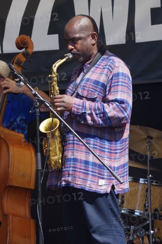 Jason Yarde, Hexagonal, Battle Jazz Weekend, Battle, East Sussex, 24 July 2022. Creator: Brian O'Connor.