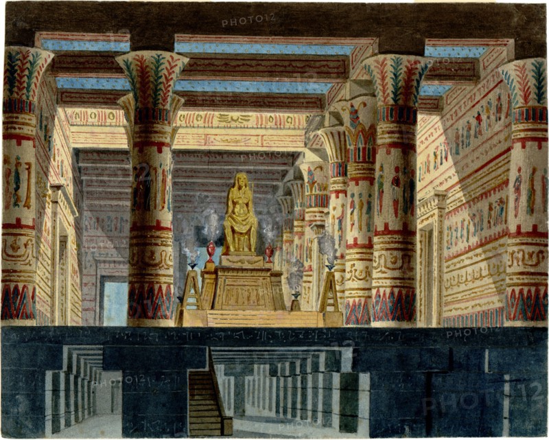 Set design for the Opera Aida by Giuseppe Verdi, 1872.