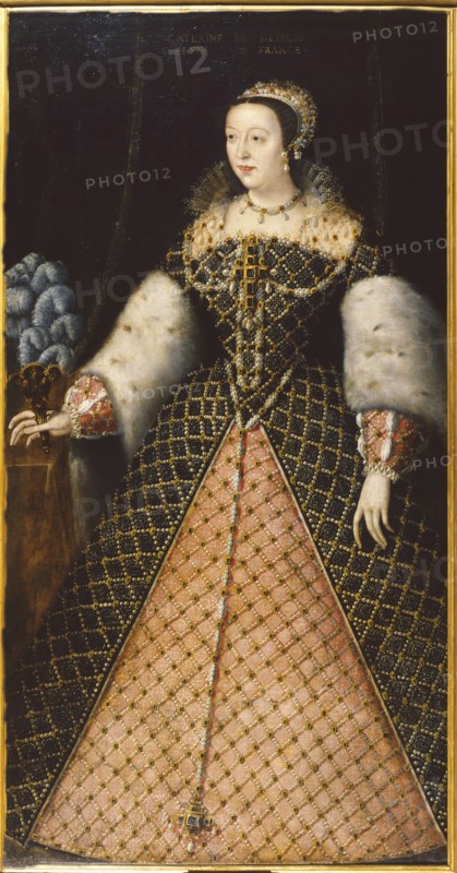 Portrait of Catherine de' Medici (1519-1589), c. 1550. Creator: Le Mannier, Germain (active c. 1537-1559).