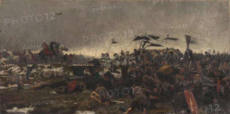 The  inhabitants of Cassel throw themselves at the mercy of Philip the Good in the marshes of Saint- Creator: Tattegrain, Francis (1852-1915).