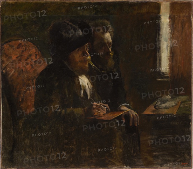 Portrait du graveur Desboutin et du graveur Lepic, 1876-1877. Creator: Degas, Edgar (1834-1917).