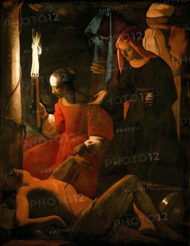 Saint Sebastian Tended by Saint Irene, ca 1649. Creator: La Tour, Georges, de (1583-1652).