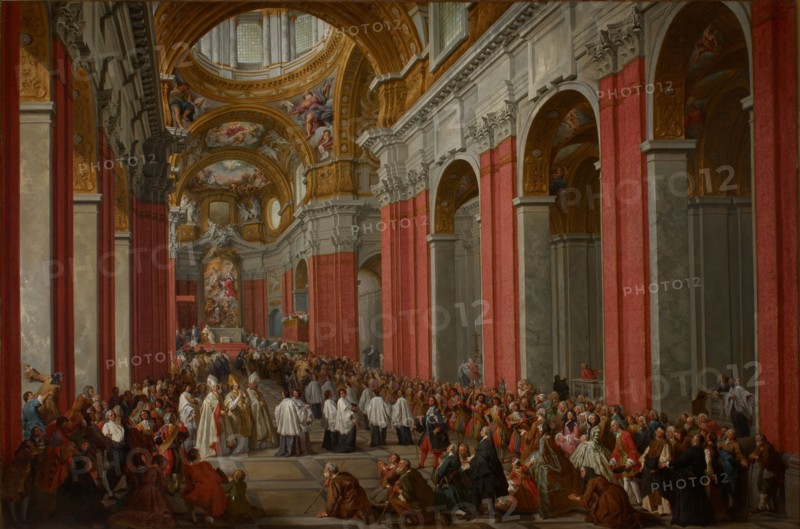The Consecration of Giuseppe Pozzobonelli as Archbishop in San Carlo al Corso, 1744. Creator: Pannini (Panini), Giovanni Paolo (1691-1765).