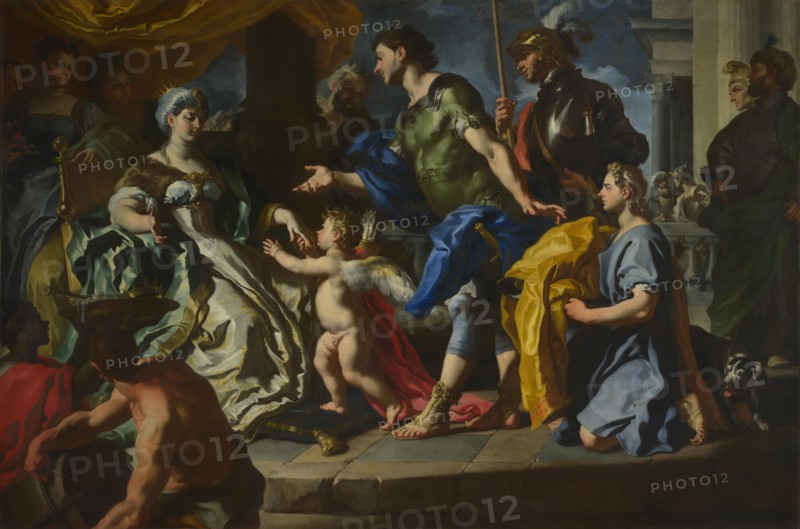 Dido receiving Aeneas and Cupid disguised as Ascanius, 1710. Creator: Solimena, Francesco (1657-1747).