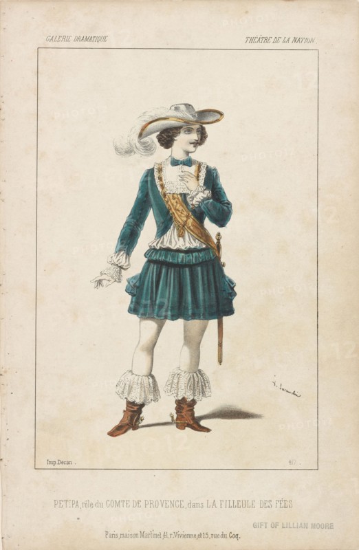 Ballet dancer Marius Petipa (1818-1910) in ballet La filleule des fées by Adolphe Adam, 1849. Creator: Lacauchie, Alexandre (active 1833-1846).