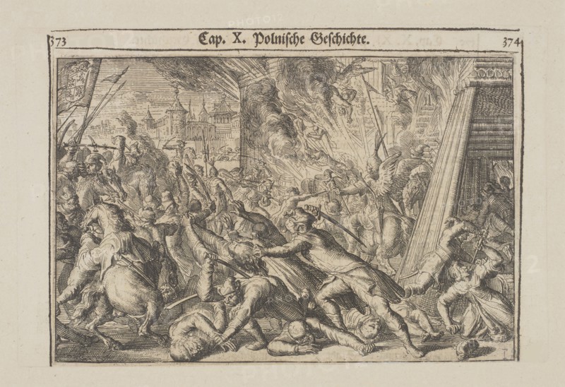 Fighting in the streets of Moscow between Russians and Poles in 1611, 1699. Creator: Hooghe, Romeyn de (1645-1708).