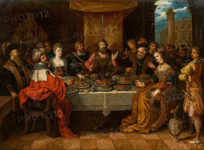 The Sword of Damocles, 1610s. Creator: Francken, Frans, the Younger (1581-1642).