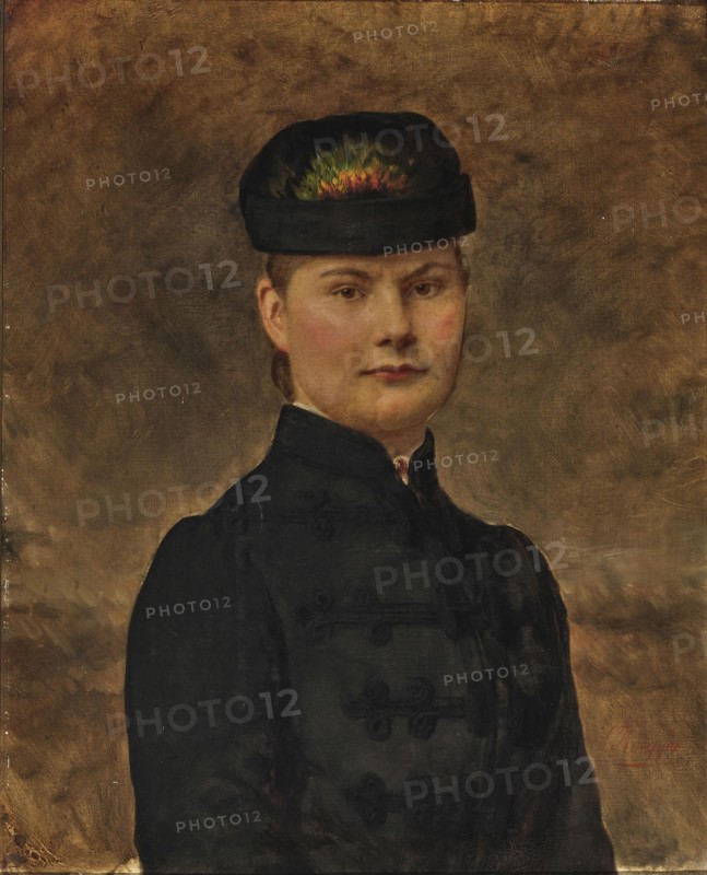 Portrait of Duchess Marie Amelie of Württemberg (1865-1883), c. 1880. Creator: Knüpfer, C. (active ca 1900).