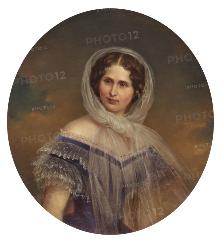 Portrait of Princess Hildegard of Bavaria (1825-1864), Duchess of Teschen. Creator: Schrotzberg, Franz (1811-1889).