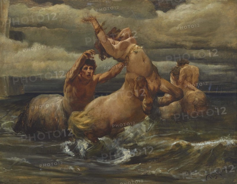 Centaurs in the sea, ca 1877. Creator: Piglhein, Bruno (1848-1894).