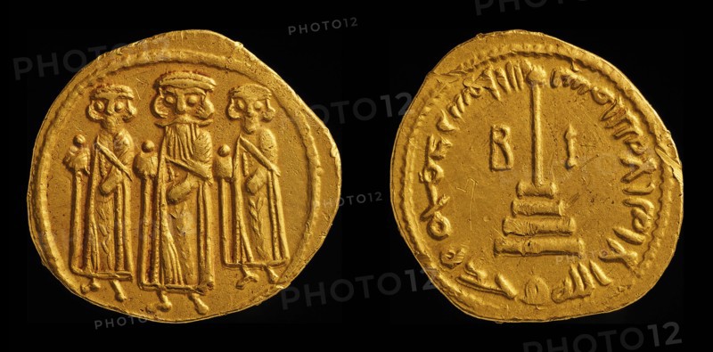Umayyad gold Dinar of Abd al-Malik ibn Marwan, ca 691. Creator: Numismatic, Oriental coins  .