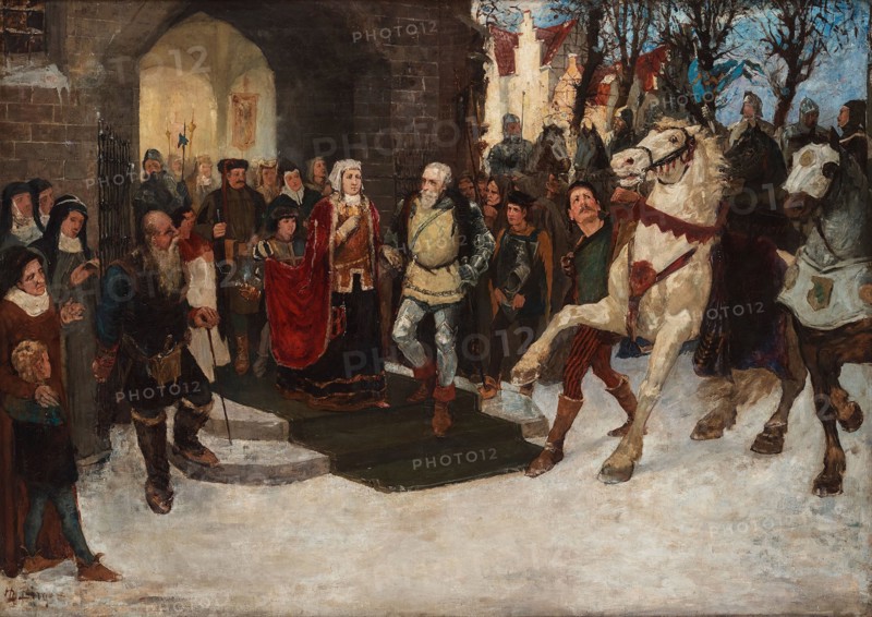 Sten Sture the Elder Frees the Captive Danish Queen Christina from the Vadstena Abbey, 1876. Creator: Birger, Hugo (1854-1887).