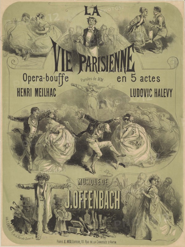Poster for the operetta La vie parisienne (Parisian life) by Jacques Offenbach, 1866. Creator: Chéret, Jules (1836-1932).